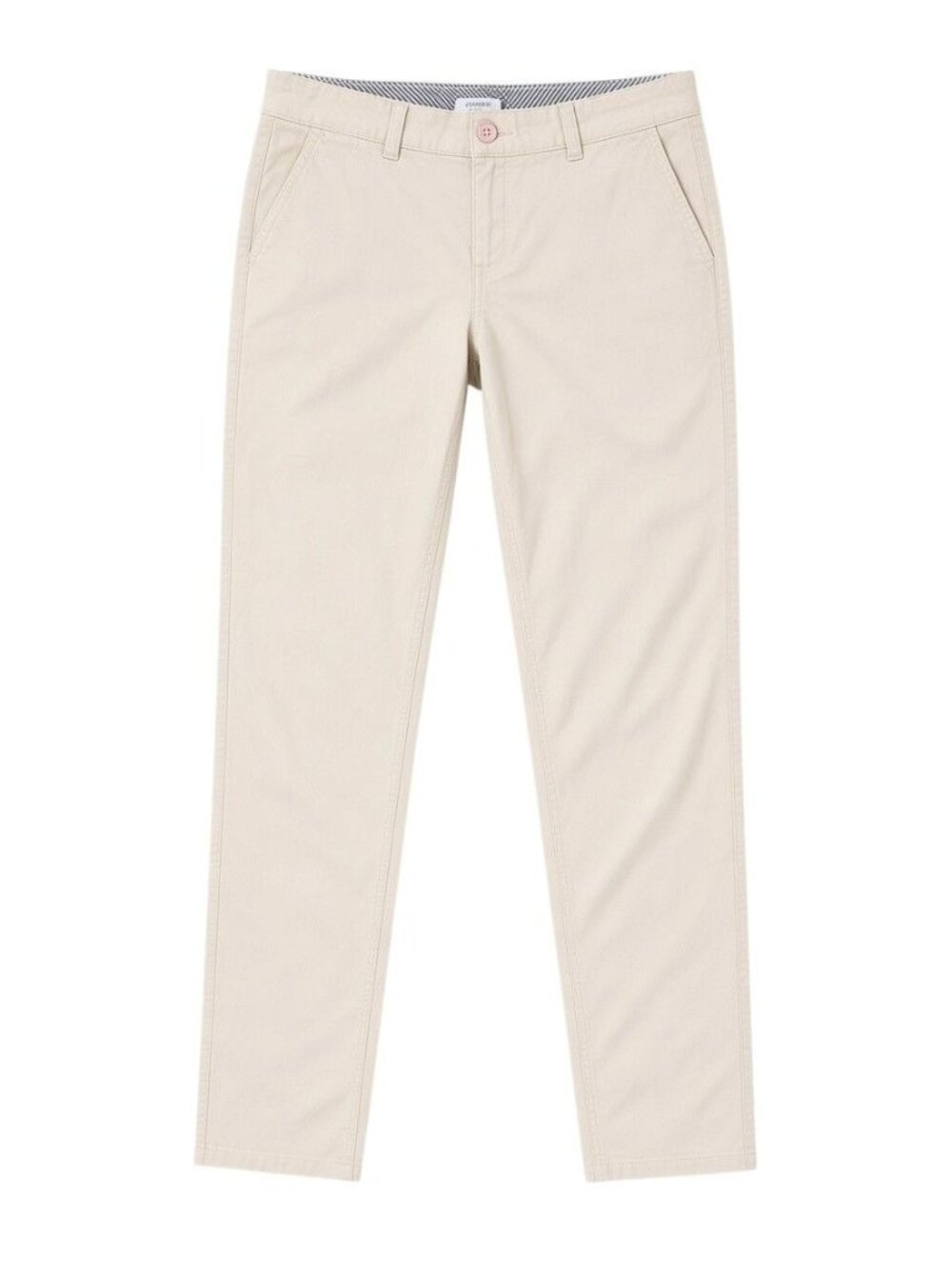 Crown & Ivy Womens Beige Chino Pants Stripe Waistband Accent Size 4